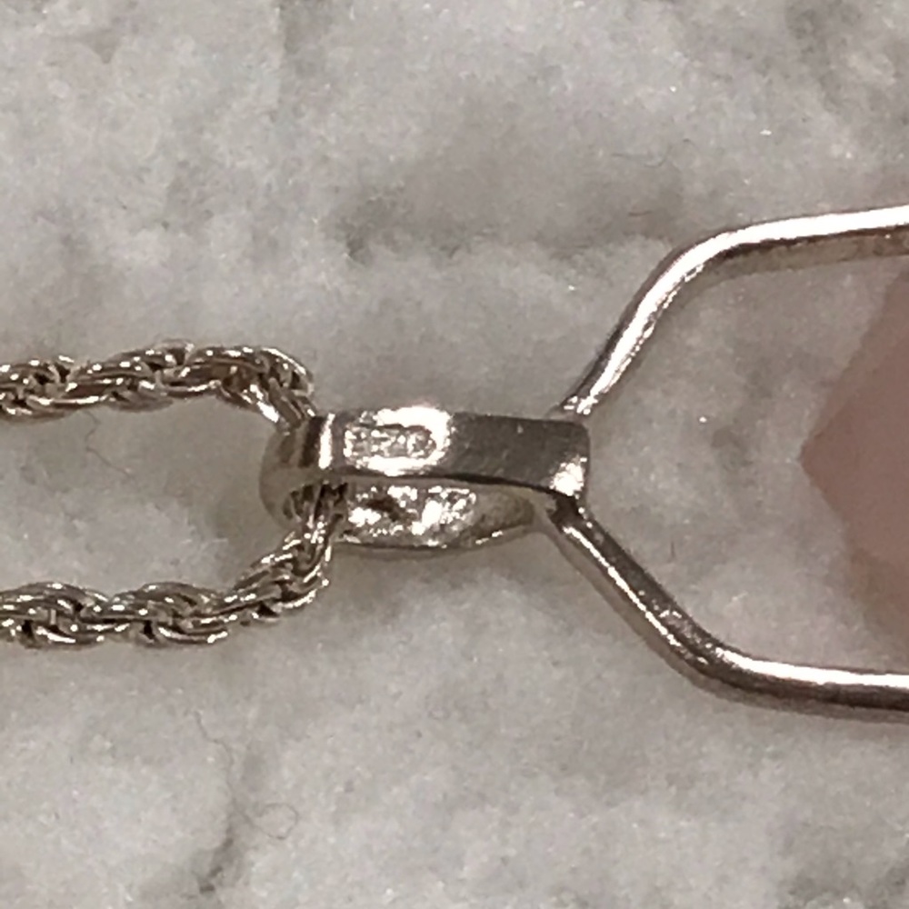 Sterling Rose Quartz necklace - Picture 9 of 11